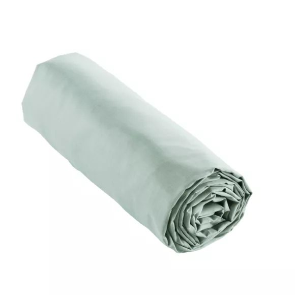 EM - Drap housse 140 x 190 cm Percale unie CALI Eucalyptus
