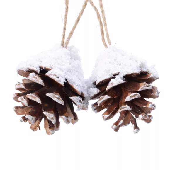 Lot de 2 pommes de pin à suspendre (H6 cm) Pini Naturel