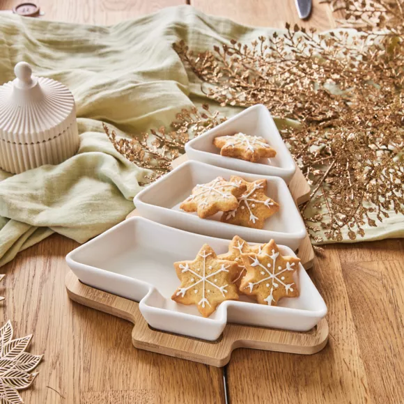 1 Set tapas porcelaine L27.50-W20-H3.80cm naturel/couleur(s) 