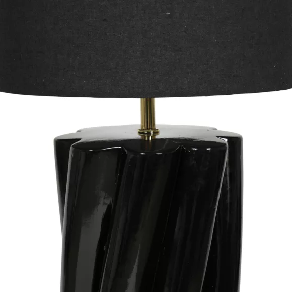 Lampe TorsadŽe CŽramique 'Twist' Noire XL Dim : D38xH104cm
