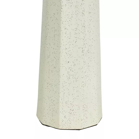 Lampe CŽramique Tissu PlissŽe 'AurŽlia' Ecrue Blanche XL Dim : D53xH120cm