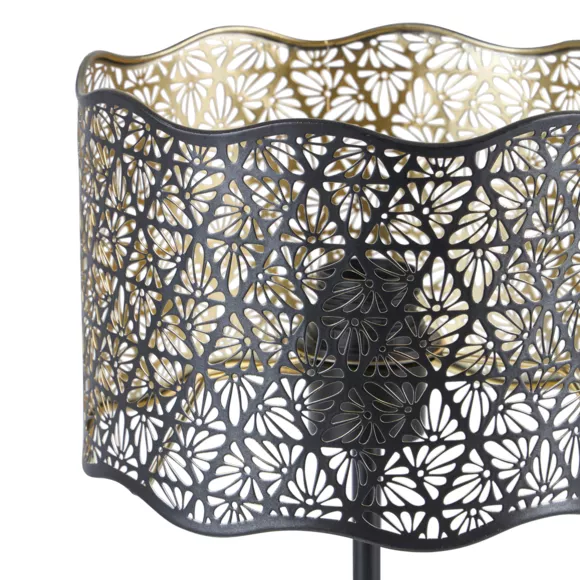 Lampe MŽtal 'Farah' Noire DorŽe Dim : l21.5xH35xP21.5cm