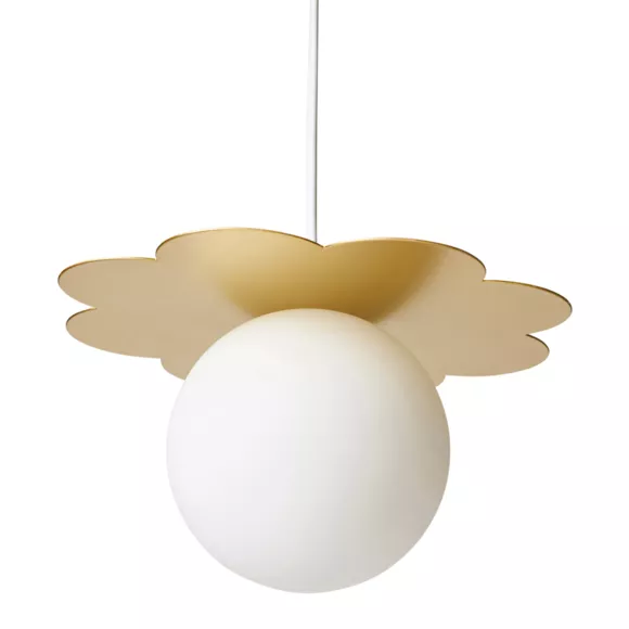 Suspension MŽtal Verre 'Nacre' DorŽe Dim : l23xH12xP23cm