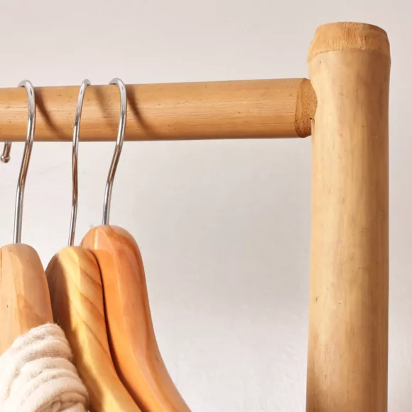 Faltbarer Kleiderständer mit Garderobe aus Bambus (H176 cm) Hanoi