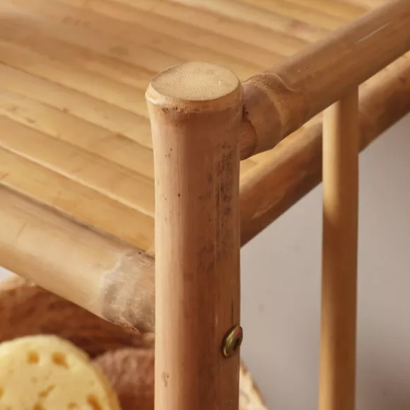 Mueble de almacenamiento de bambú con 4 estantes (30 x H115 cm) Hanói