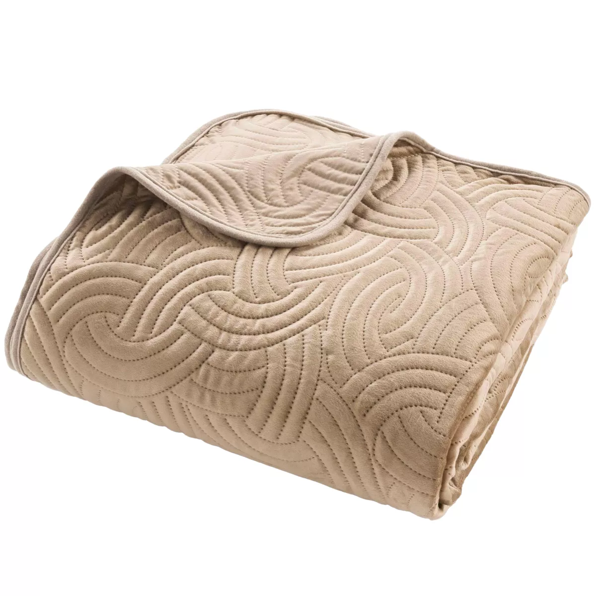 Colcha acolchada y dos fundas de almohada (240 x 260 cm) Solange Beige