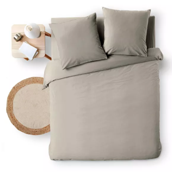Parure 3 Pices (240 x 220 cm) Meline Anthracite, 100% Coton Fils Teints