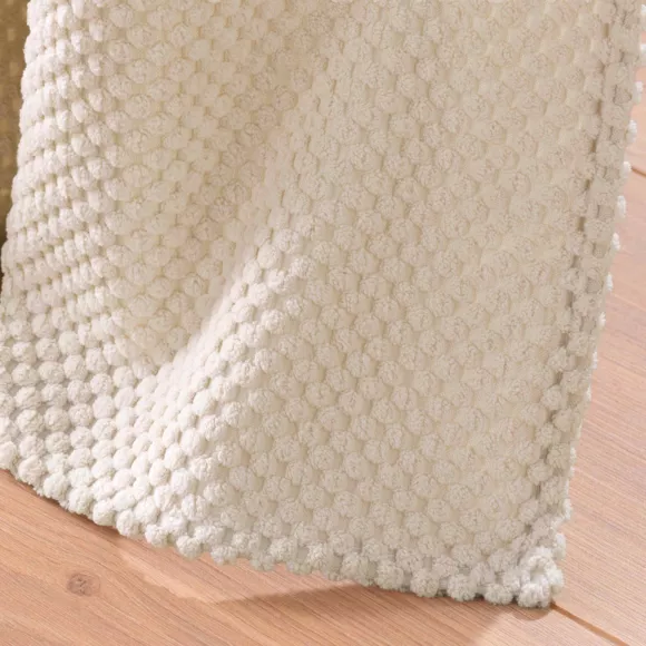 Rideau ˆ Oeillets (140 x 260 cm) Java Naturel, Flanelle Relief Unie