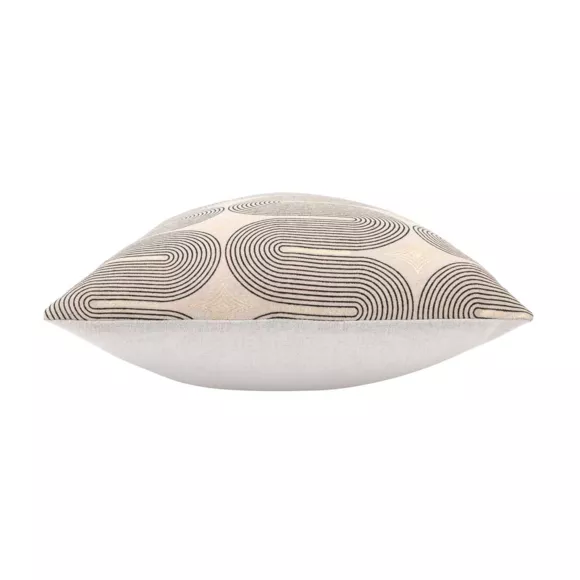 Coussin DŽhoussable (40 x 60 cm) Ondine Noir, Polycoton ImprimŽ MŽtallisŽ