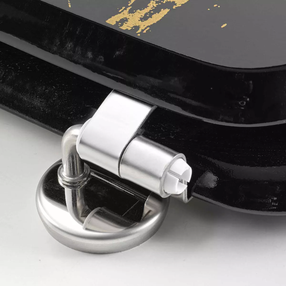 Asiento de inodoro 18 pulgadas MDF efecto mármol Aquamarbre Negro