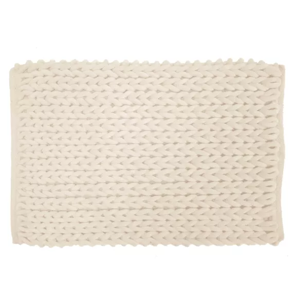 Tapis de Bain (50 x 80 cm) Ariel Naturel, Coton/Polyester Chenille