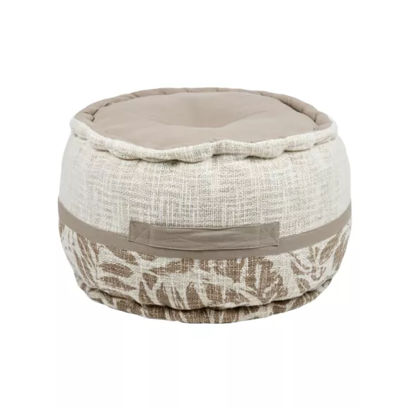 Rond katoenen vloerkussen hoog (40 x 30 cm) Hemera Taupe