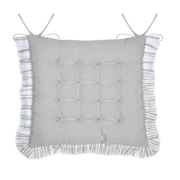 GALETTE DE CHAISE JOSEPHINE ECRU 38X38