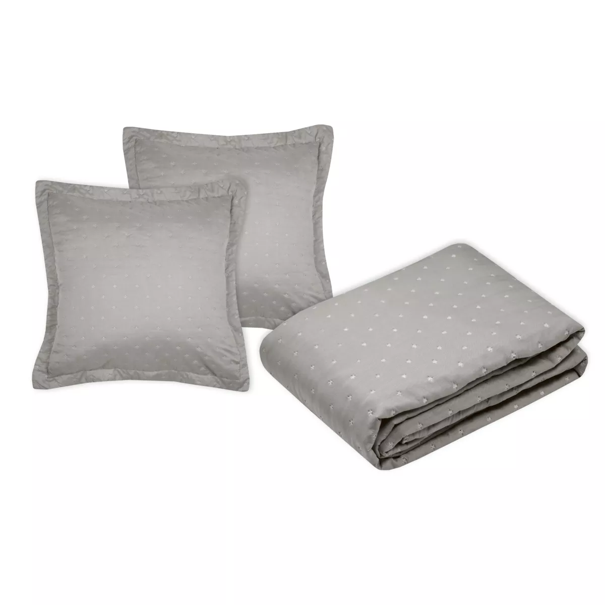 Colcha acolchada con dos fundas de almohada (260 x 240 cm) Cléo Taupe