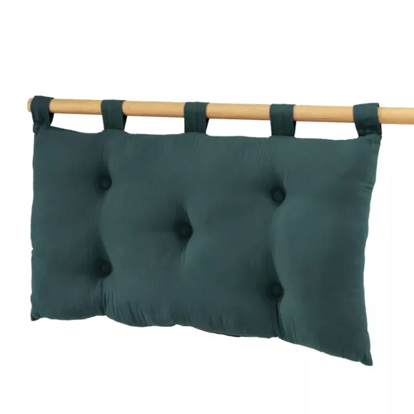 Tête de lit coussin gaze de coton (80 x 50 cm) Gaïa Vert sapin