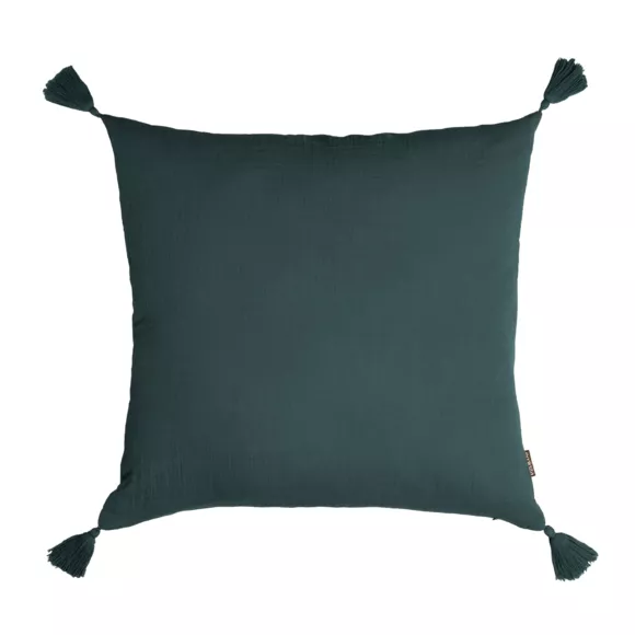Coussin carré gaze de coton (40 x 40 cm) Gaïa Vert sapin