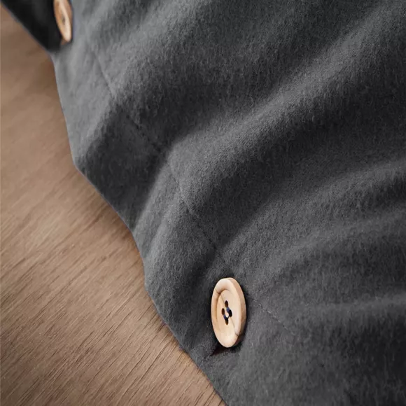 Housse de couette flanelle de coton (200 x 200 cm) Nina Gris anthracite