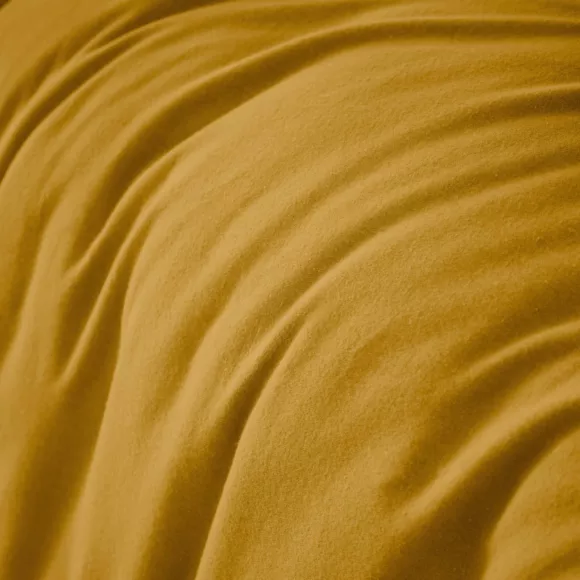 Housse de couette flanelle de coton (260 x 240 cm) Nina Jaune ocre