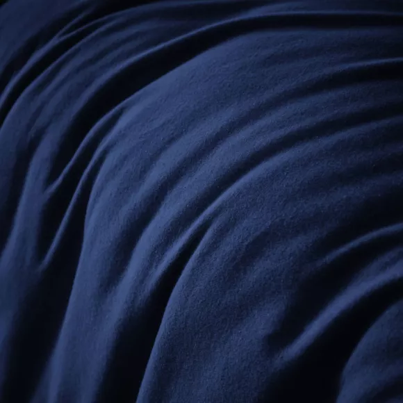 Housse de couette flanelle de coton (240 x 220 cm) Nina Bleu nuit
