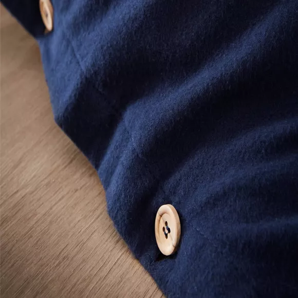 Housse de couette flanelle de coton (240 x 220 cm) Nina Bleu nuit