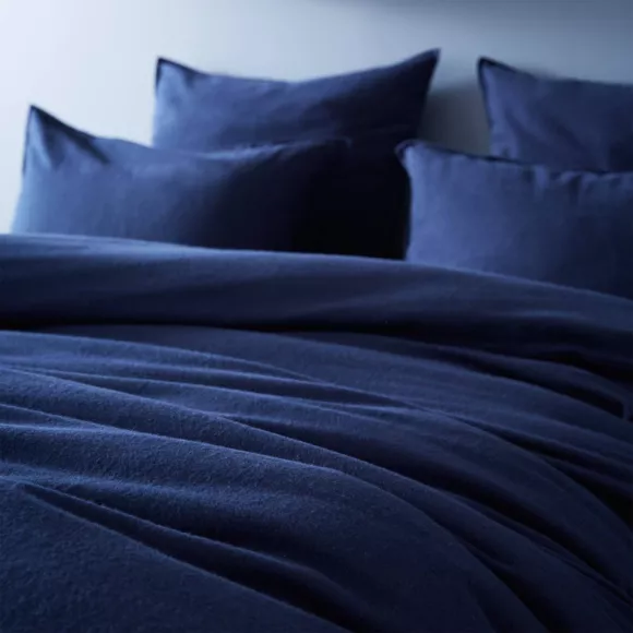 marque eminza - Taie de traversin ¯ diamètre environ 27 x longueur 185 cm Flanelle unie NINA Unie Bleu nuit