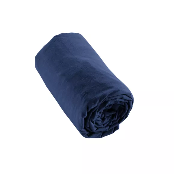 Drap housse flanelle de coton (140 x 190 cm) Nina Bleu nuit