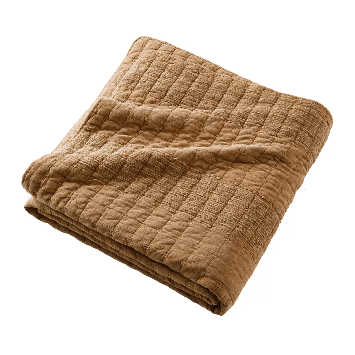 Colcha de algodón acolchada (240 x 260 cm) Lena Camel