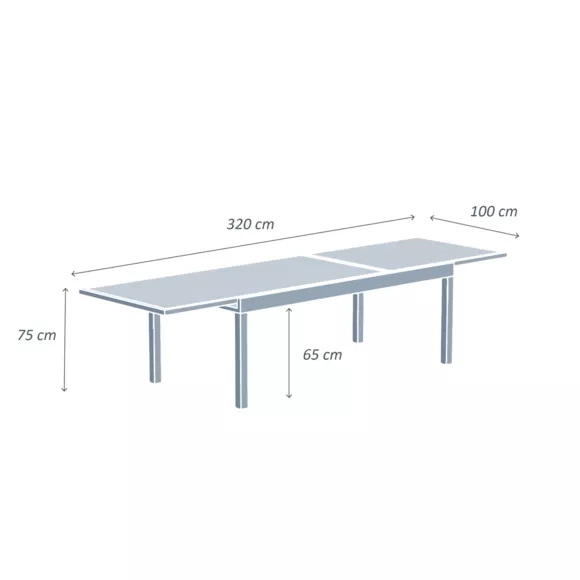 Mesa de jardín extensible de vidrio Murano  (Hasta 12 pers.) - Gris antracita 8