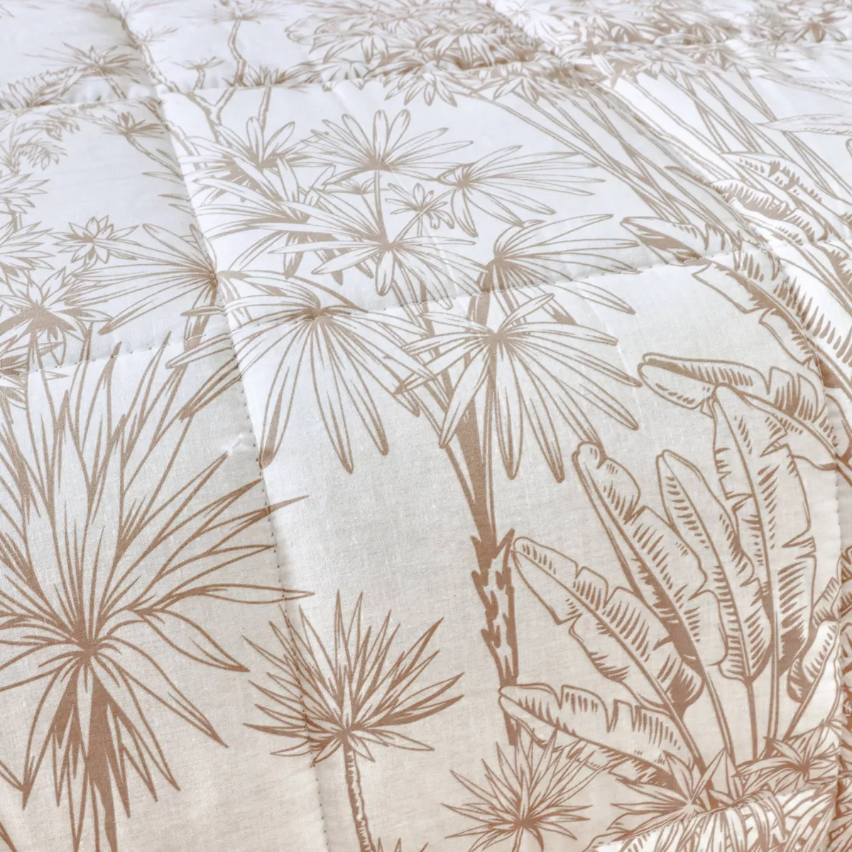 Edredón estampado y una funda de almohada de algodón (140 x 200 cm) Lara Marrón