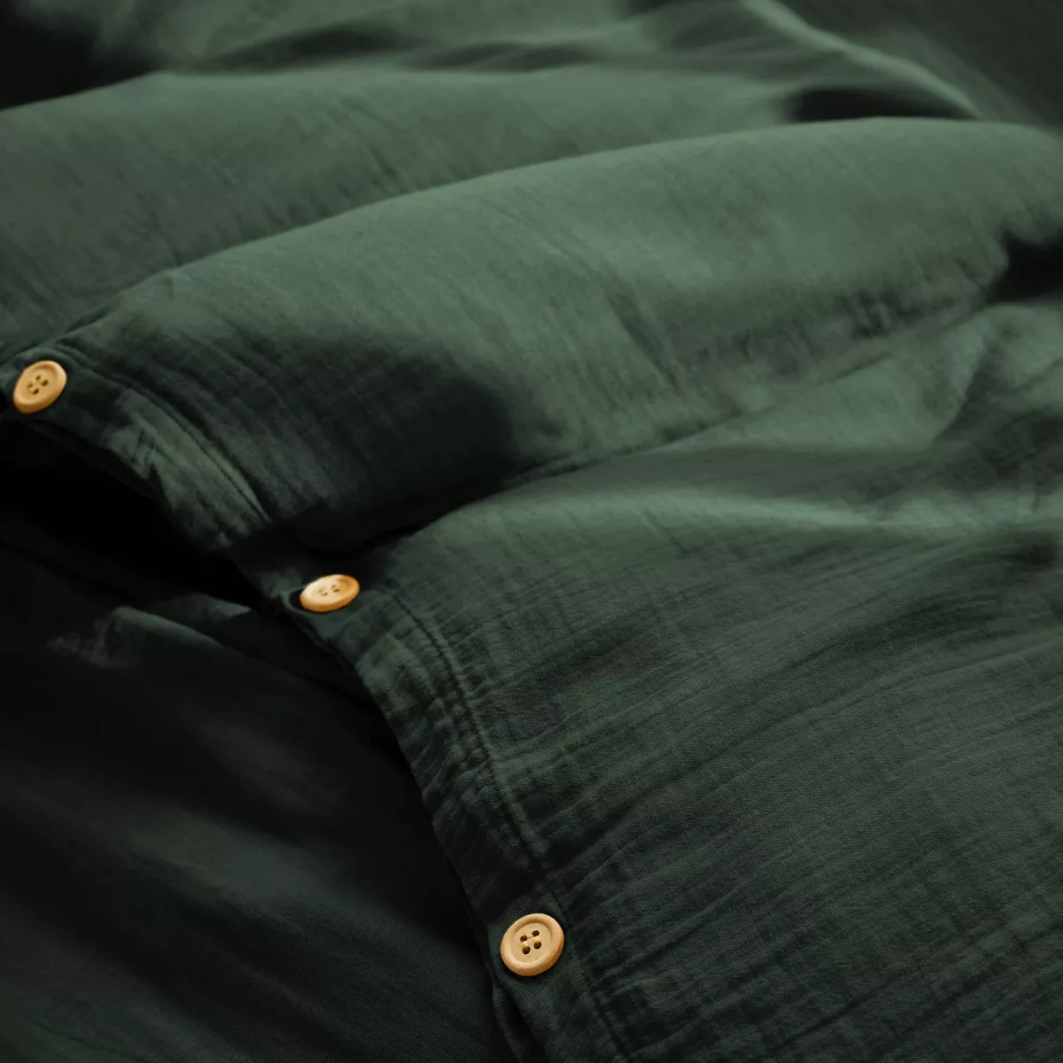 Housse de couette gaze de coton (260 x 240 cm) Gaïa Vert sapin