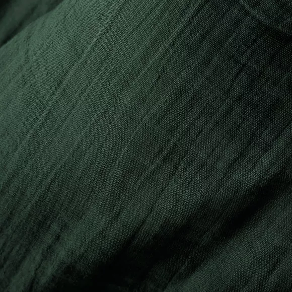 Rechteckiger Kissenbezug aus Baumwollgaze (50 x 80 cm) Gaïa Tannengrün