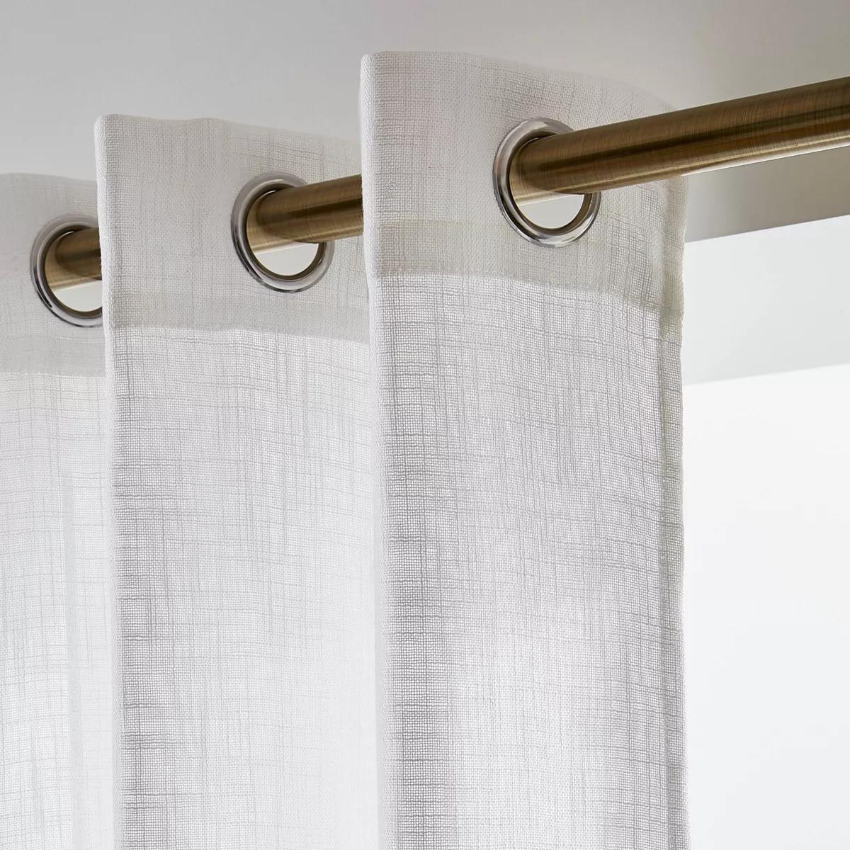 Cortina de gran anchura efecto lino (400 x 240 cm) Robin Blanco