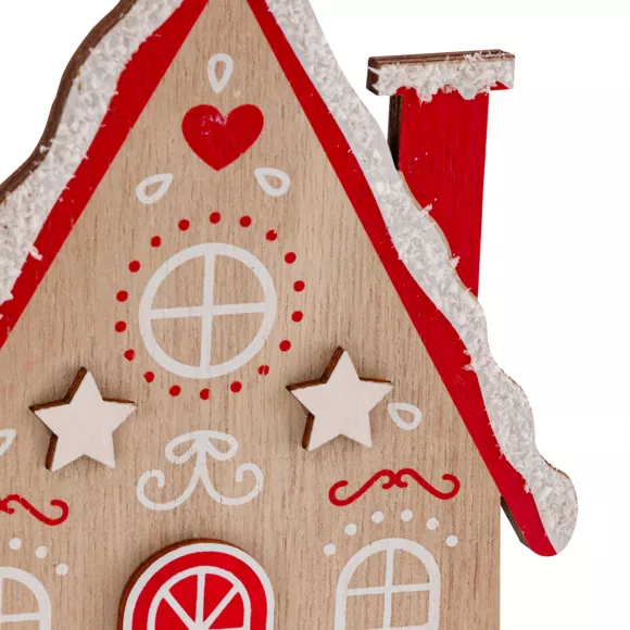 SUSPENSION DE NOEL BOIS MAISON BISCUIT 15CM