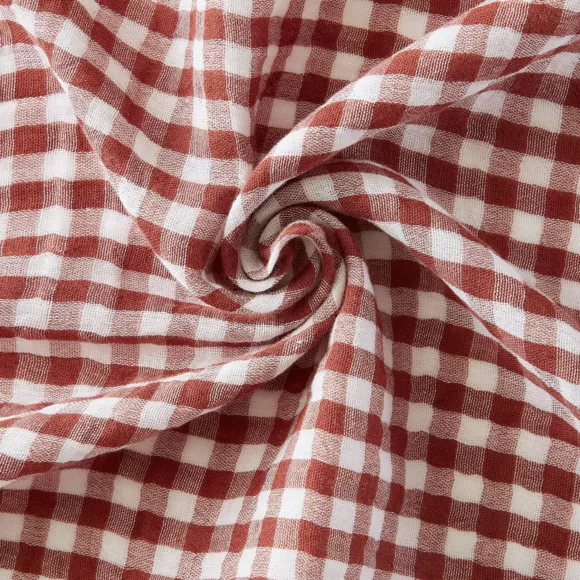 Cojín cuadrado de gasa de algodón (45 x 45 cm) Vickie Terracota