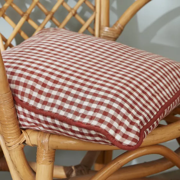 Cojín cuadrado de gasa de algodón (45 x 45 cm) Vickie Terracota