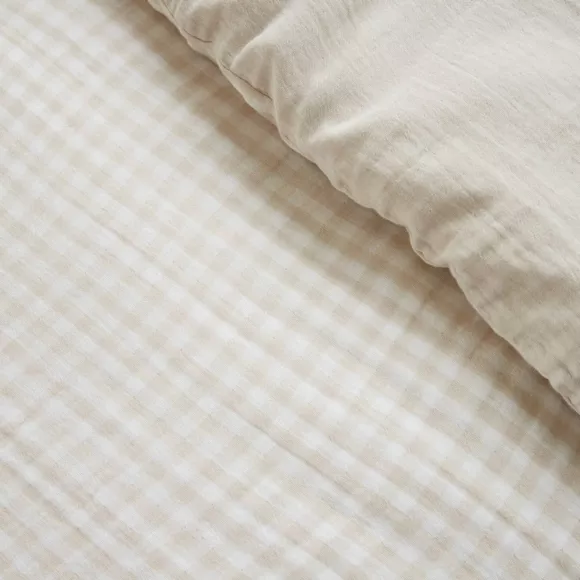 Housse de couette gaze de coton (200 x 200 cm) Vickie Beige