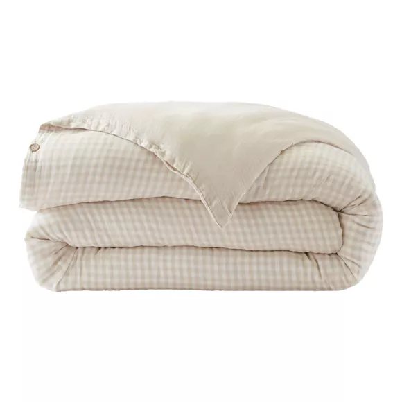 Housse de couette gaze de coton (200 x 200 cm) Vickie Beige