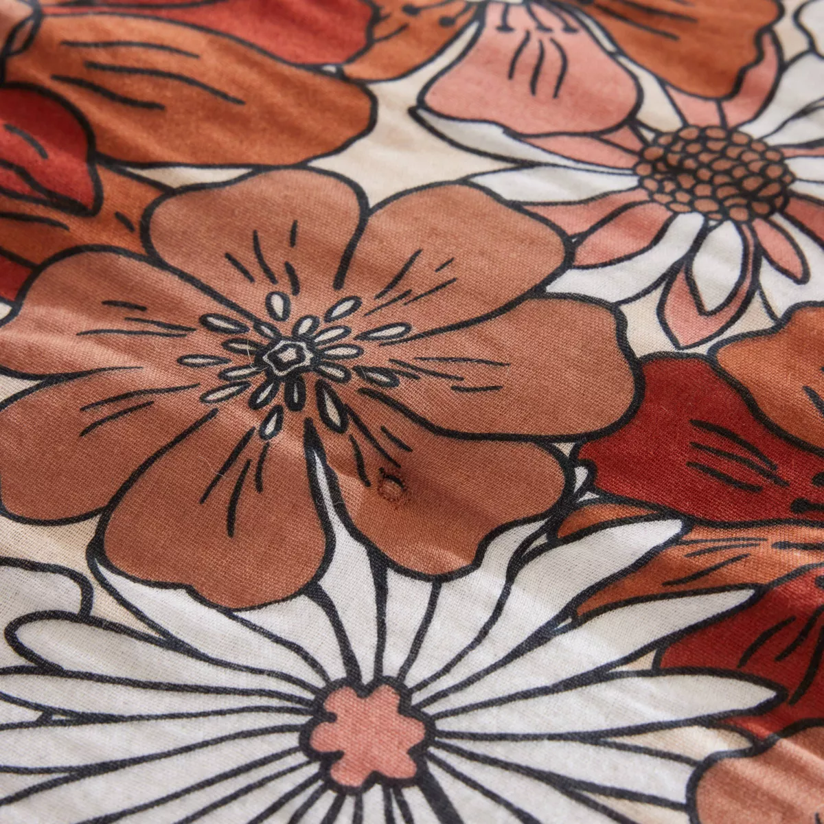 Housse de couette gaze de coton (140 x 200 cm) Gaïa azalée Terracotta