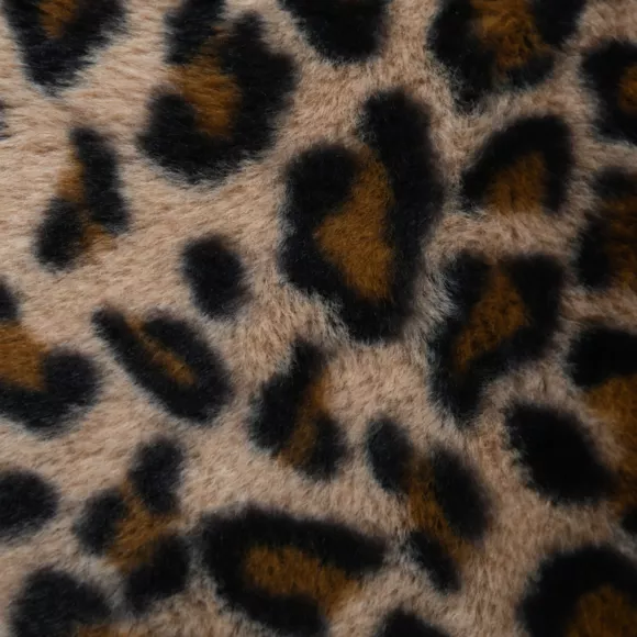 Rechthoekig kussen nep bont luipaard (50 x 80 cm) Fauves Camel
