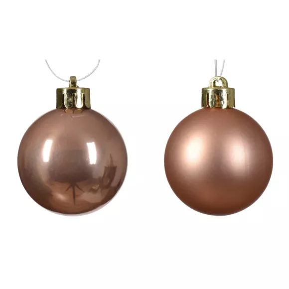 Lot de 12 boules de Noël (D60 mm) Alpine Rose pétillant