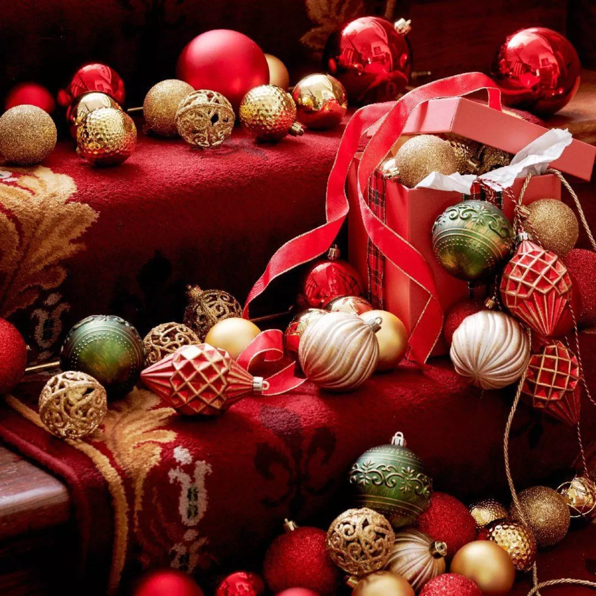 37er Set Weihnachtskugeln (D60 mm) Alpin Mix Gold 3