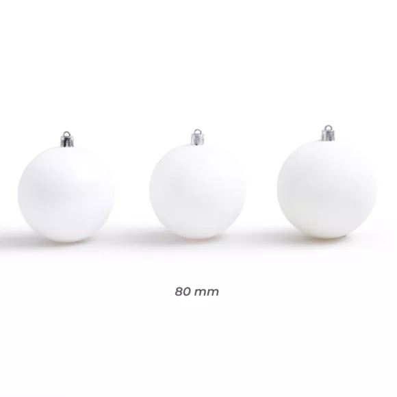 Lot de 30 boules de Noël (D80 mm) New Alpine Blanc 2