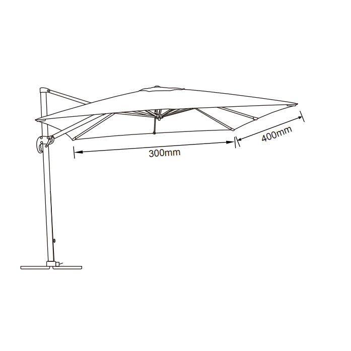 Parasol de brazo lateral Bahia rectangular (4 x 3 m) - Topo 5