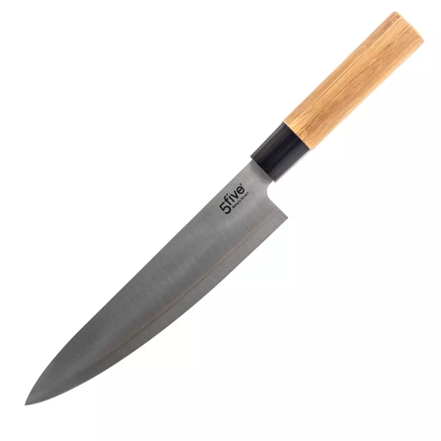 Bloque de 5 cuchillos bambú Beige 4