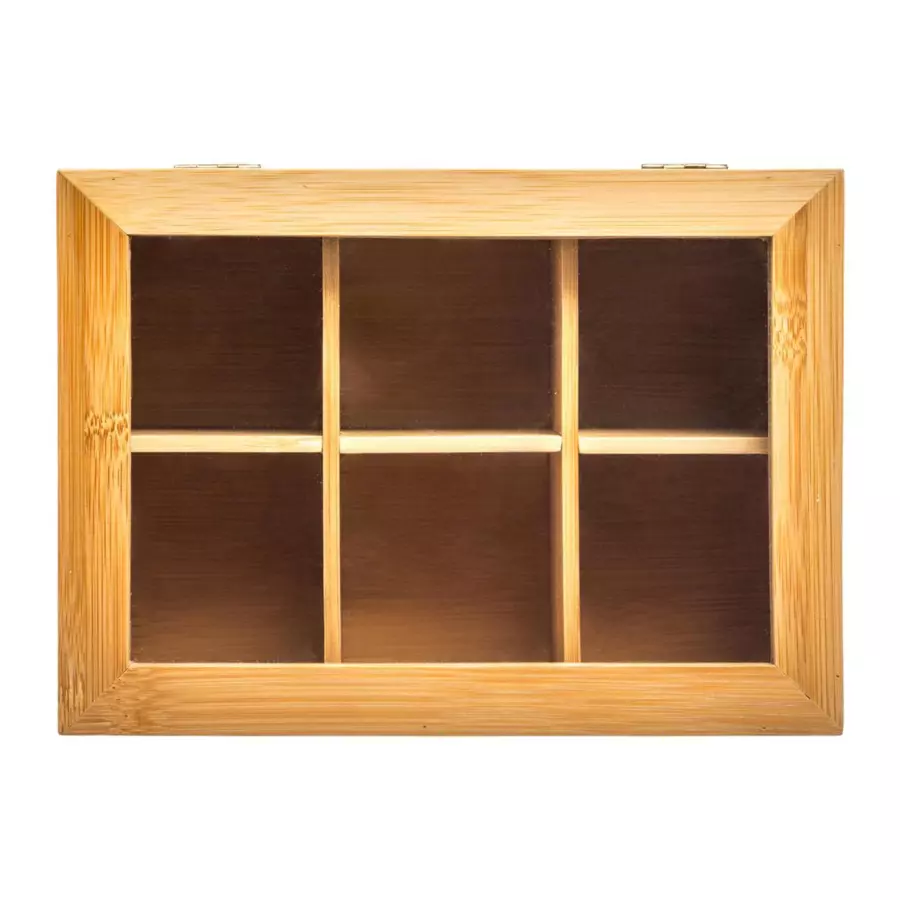 Caja de té de bambú Siao Natural marrón 4