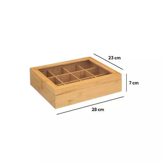 Caja con 12 compartimentos desmontables Bambú 4