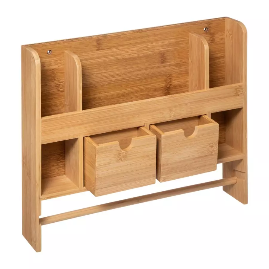 Etagère porte essuie-tout Siao Marron naturel 4