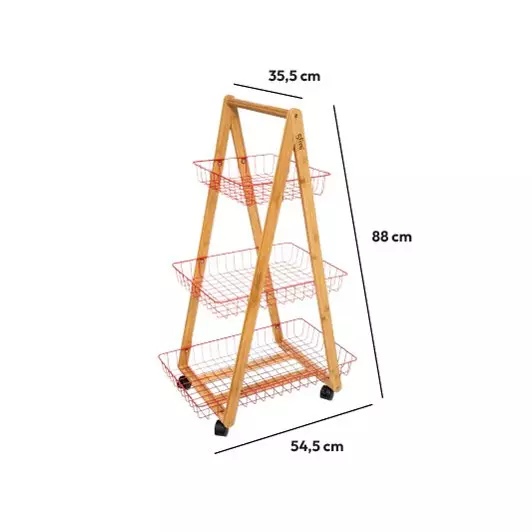 Carrito de cocina 3 niveles Modern Rosa 4
