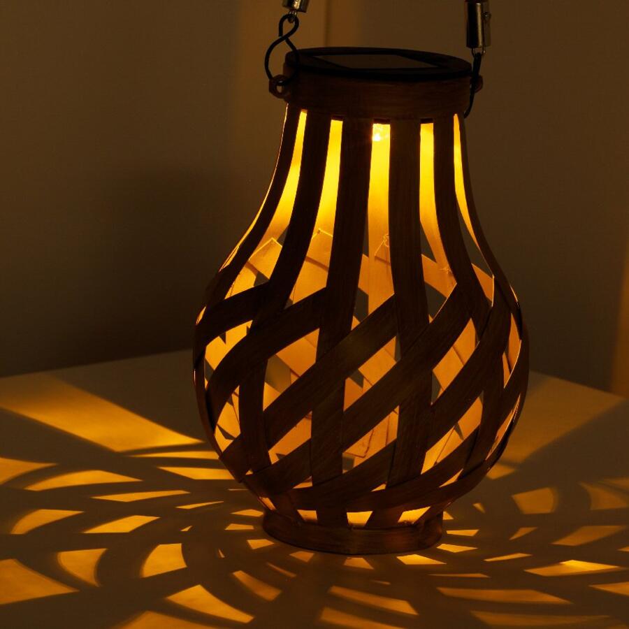 Lanterna solare LED Traforata effetto fiamma - Naturale/Bianco caldo 4
