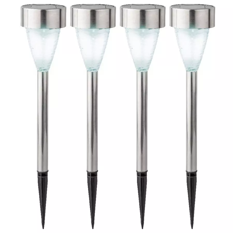 Lot de 4 bornes de jardin solaires Gemme - Blanc froid 4